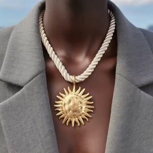 New! Gold plated Sun Pendant Necklace